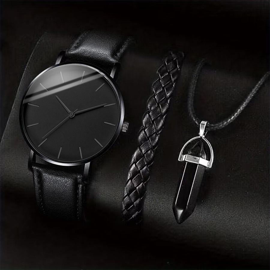 AliExpress Men's Watch, Necklace and Bracelet Gift Set (3-Piece), view 3