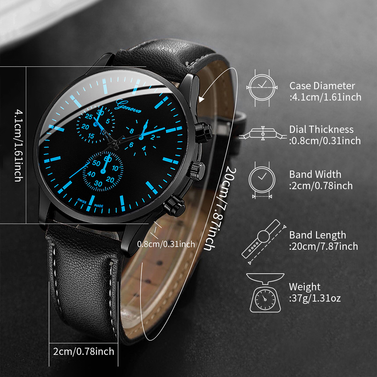 AliExpress Men's Watch, Necklace and Bracelet Gift Set (3-Piece), view 6