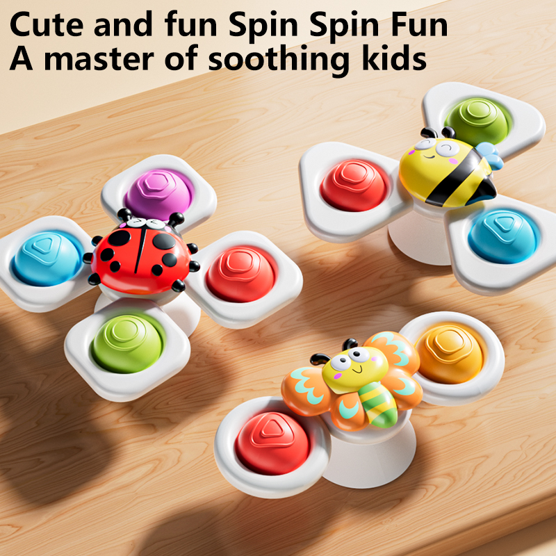 AliExpress 3pcs/Set Suction Cup Spinning Top Cartoon Animal Spinner Toys or with Watch Band Funny Bath Baby Educational Fidget Toy Kid Gift