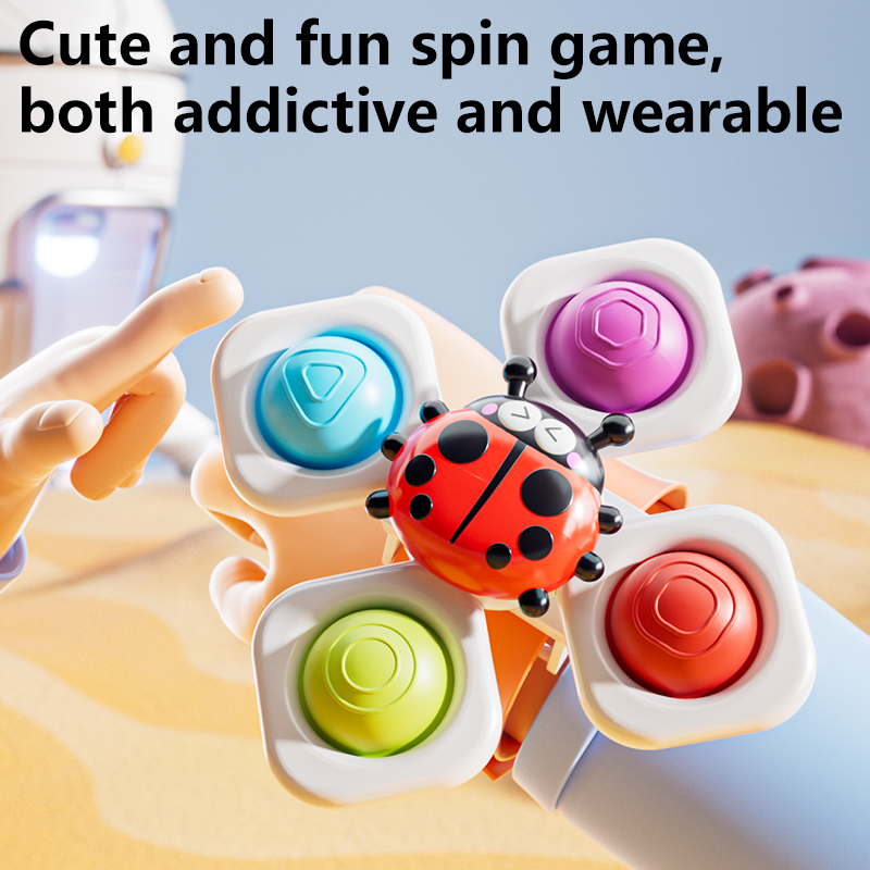 AliExpress 3pcs/Set Suction Cup Spinning Top Cartoon Animal Spinner Toys or with Watch Band Funny Bath Baby Educational Fidget Toy Kid Gift, view 2