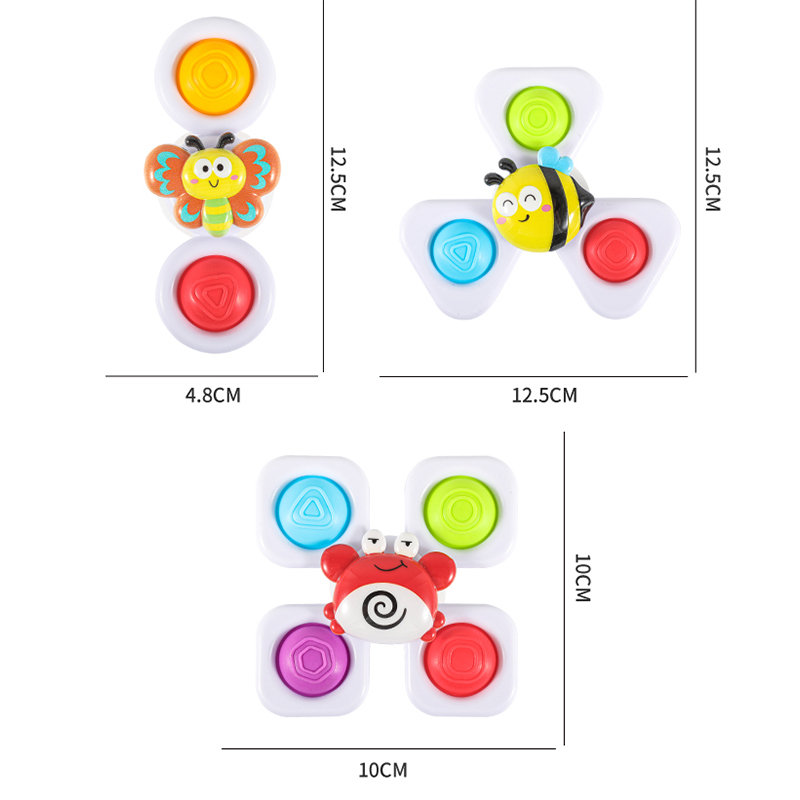 AliExpress 3pcs/Set Suction Cup Spinning Top Cartoon Animal Spinner Toys or with Watch Band Funny Bath Baby Educational Fidget Toy Kid Gift, view 6