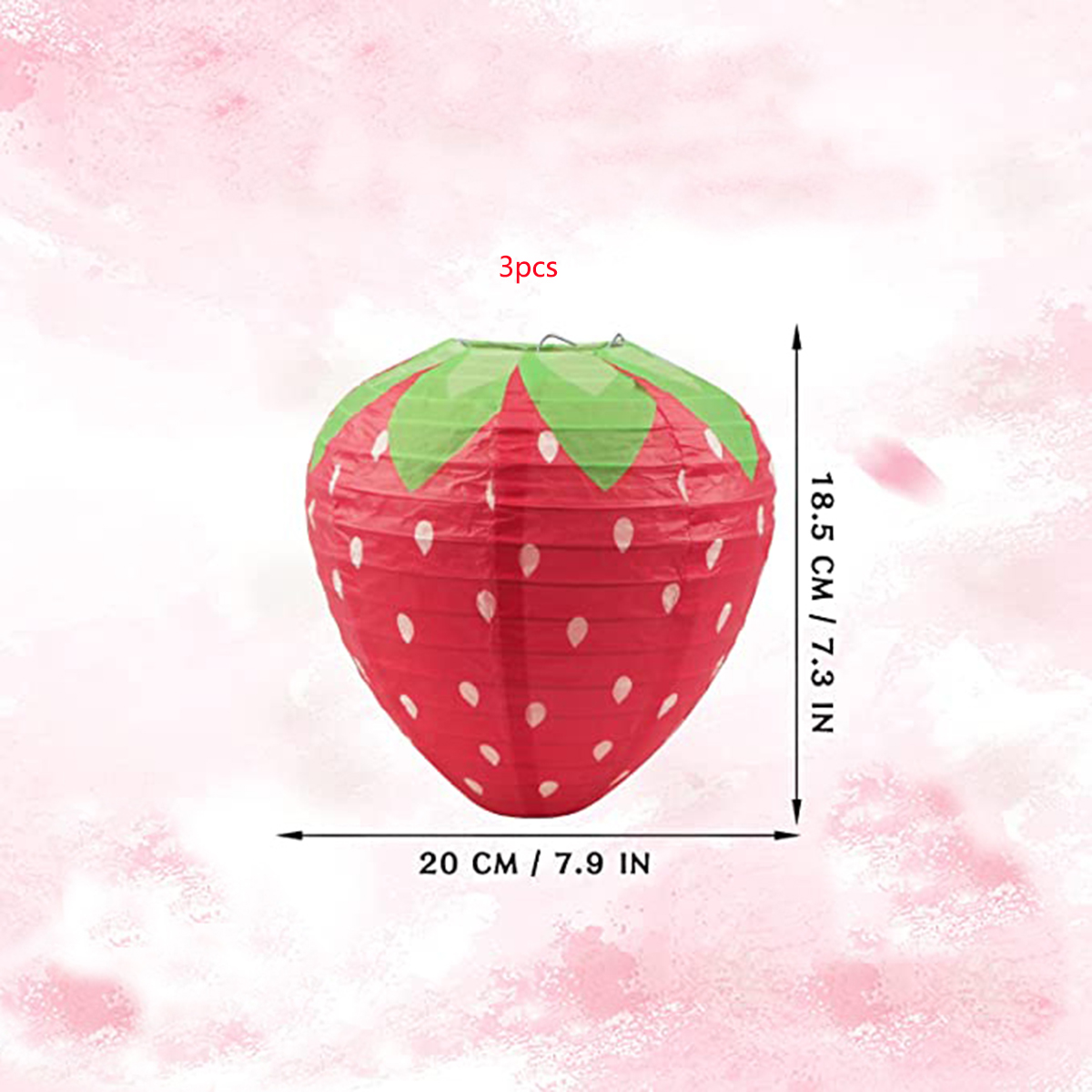AliExpress 3PCSX20CM Strawberry Paper Lanterns Ornament Very Refreshing and Cute for Fruit Theme Birthday Party Baby Shower Paper Wedding G, view 6