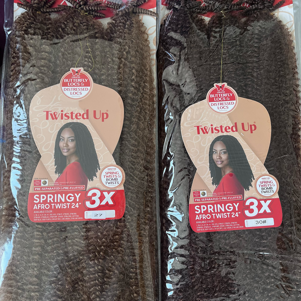 AliExpress 3X Springy Afro Twist Synthetic Braid 16/24inch Short Soft Afro Twist Crochet Braiding Hair Natural Hairstyles For Black Women