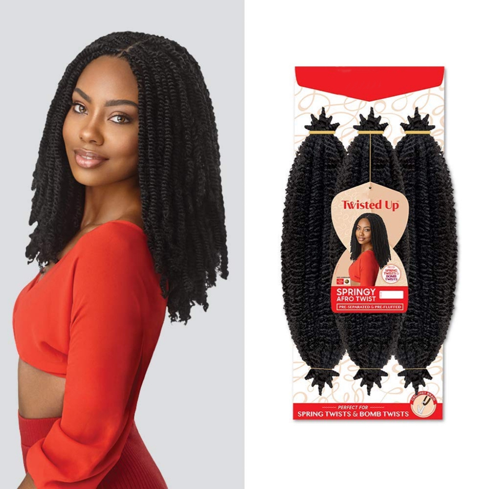 AliExpress 3X Springy Afro Twist Synthetic Braid 16/24inch Short Soft Afro Twist Crochet Braiding Hair Natural Hairstyles For Black Women, view 2