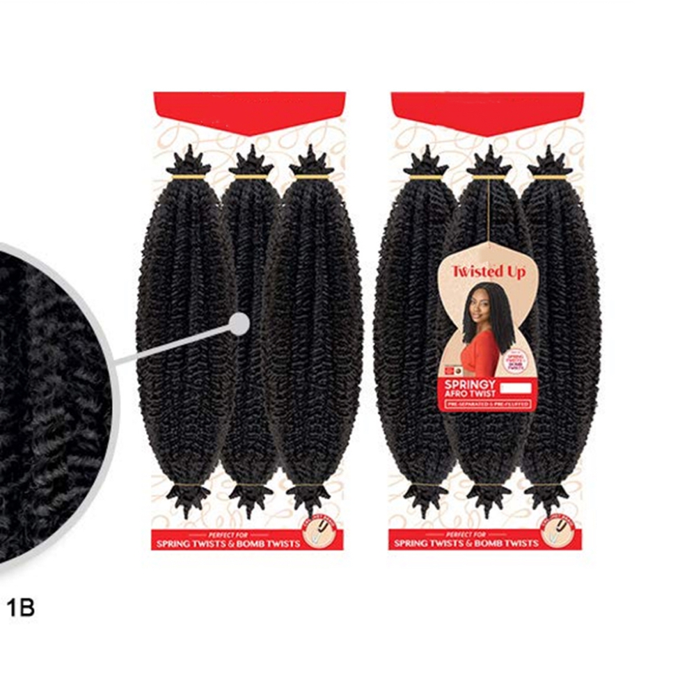 AliExpress 3X Springy Afro Twist Synthetic Braid 16/24inch Short Soft Afro Twist Crochet Braiding Hair Natural Hairstyles For Black Women, view 3