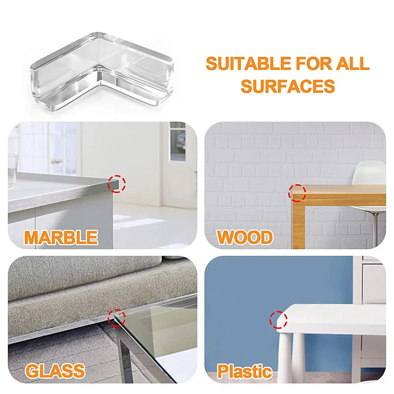 AliExpress 4/10pcs Baby Safety Corner Silicone Protector Table Soft Transparent Children Anti Collision Corner Edge Protection Guards, view 5