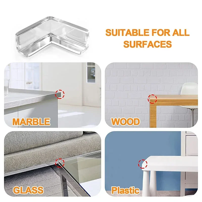 AliExpress 4/10pcs Children Anti Collision Corner Edge Protection Guards Baby Safety Corner Silicone Protector Table Soft Transparent, view 3