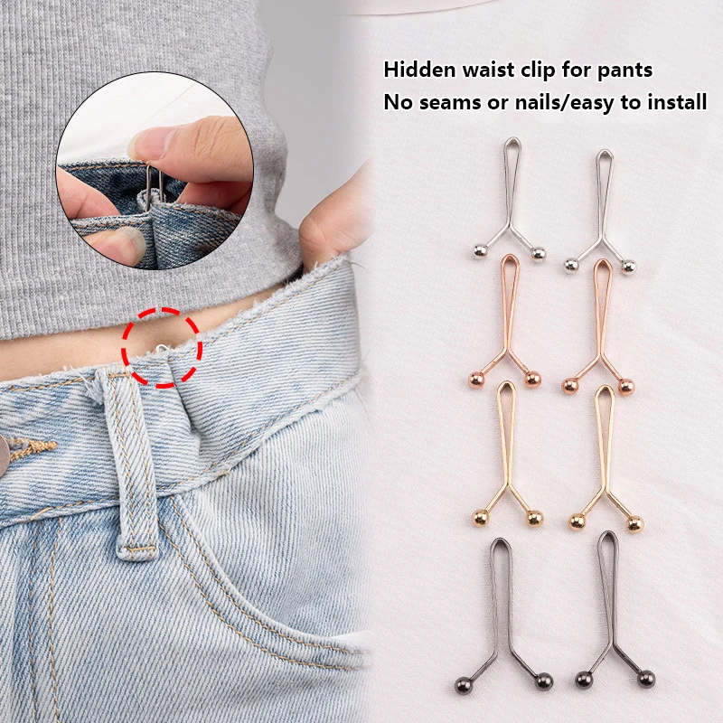 AliExpress 4/10PCS Jeans Skirts Detachable Buckle Accessories Adjustable Sleeve Clip For Pants Waist Tightening Sleeve Reduction Clip, view 2