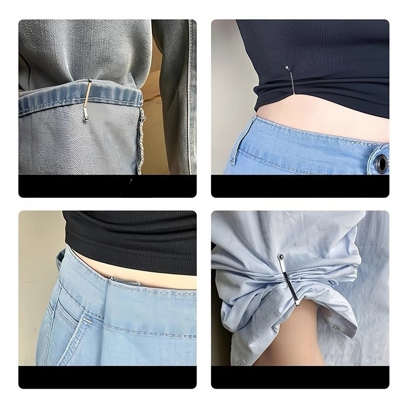 AliExpress 4/10PCS Jeans Skirts Detachable Buckle Accessories Adjustable Sleeve Clip For Pants Waist Tightening Sleeve Reduction Clip, view 5