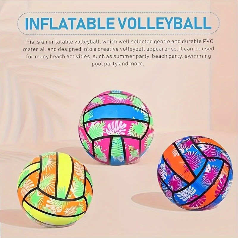 AliExpress 4/2/1pcs Inflatable Beach Volleyballs 4pcs - Tropical Leaf Print PVC Pool Toys, Summer Outdoor Sports Gear for Adults & Kids
