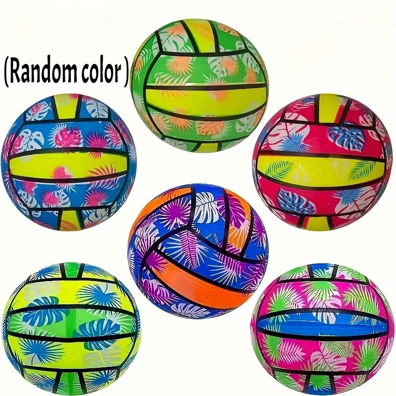AliExpress 4/2/1pcs Inflatable Beach Volleyballs 4pcs - Tropical Leaf Print PVC Pool Toys, Summer Outdoor Sports Gear for Adults & Kids, view 2