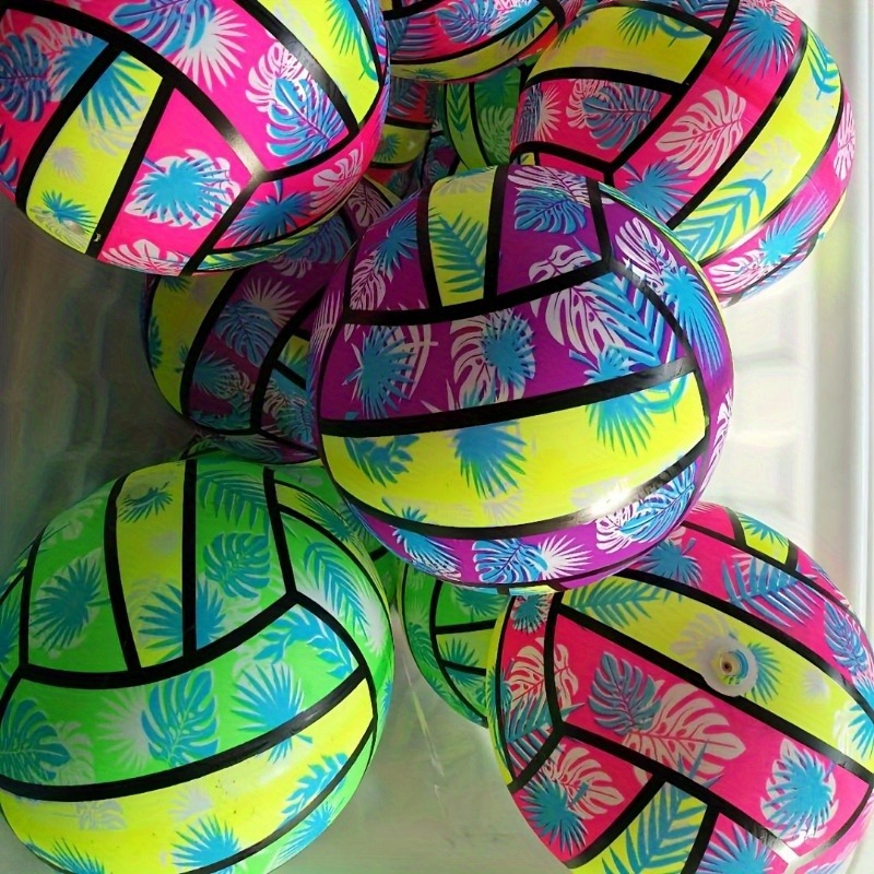 AliExpress 4/2/1pcs Inflatable Beach Volleyballs 4pcs - Tropical Leaf Print PVC Pool Toys, Summer Outdoor Sports Gear for Adults & Kids, view 4