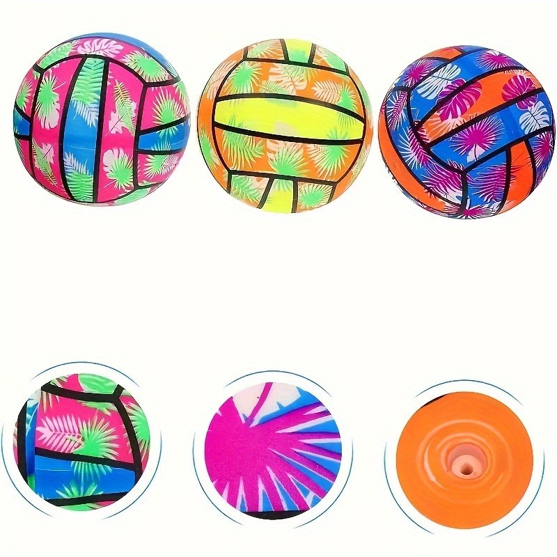 AliExpress 4/2/1pcs Inflatable Beach Volleyballs 4pcs - Tropical Leaf Print PVC Pool Toys, Summer Outdoor Sports Gear for Adults & Kids, view 6