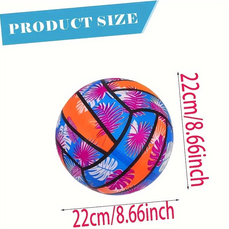 AliExpress 4/2/1pcs Inflatable Beach Volleyballs 4pcs - Tropical Leaf Print PVC Pool Toys, Summer Outdoor Sports Gear for Adults & Kids, view 3