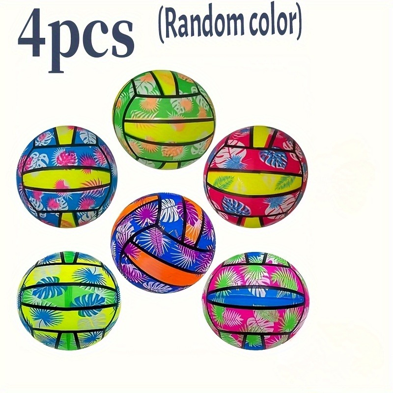 AliExpress 4/2/1pcs Inflatable Beach Volleyballs 4pcs - Tropical Leaf Print PVC Pool Toys, Summer Outdoor Sports Gear for Adults & Kids, view 5