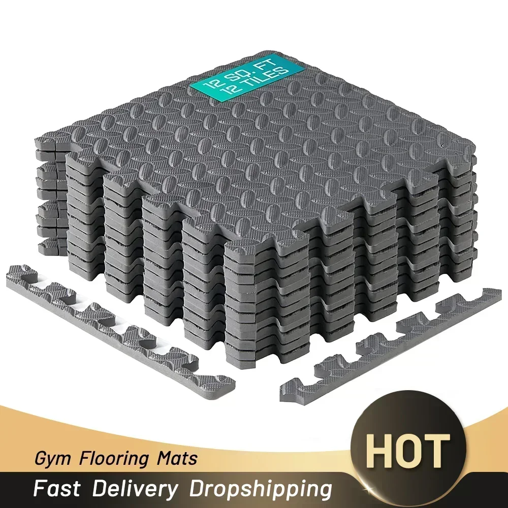 AliExpress 4~20Pcs Puzzle Fitness Mat, Eva Interlocking Foam Floor Tiles for Home Gym, Home Gym Equipment Mat, Non-Slip Floor Mat for Kids