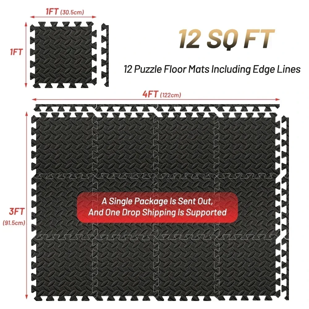 AliExpress 4~20Pcs Puzzle Fitness Mat, Eva Interlocking Foam Floor Tiles for Home Gym, Home Gym Equipment Mat, Non-Slip Floor Mat for Kids, view 6