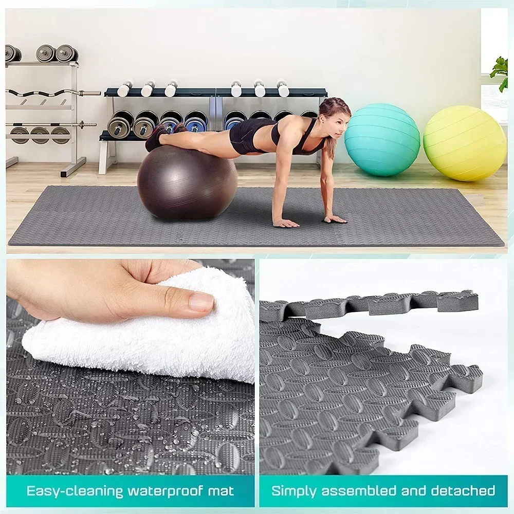 AliExpress 4~20Pcs Puzzle Fitness Mat, Eva Interlocking Foam Floor Tiles for Home Gym, Home Gym Equipment Mat, Non-Slip Floor Mat for Kids, view 4