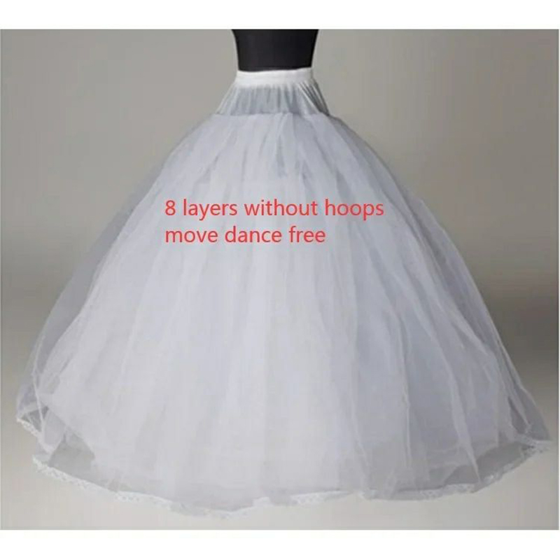 AliExpress 4/6/8 Layers Tulle Petticoat Wedding Accessories Chemise Without Hoops For A Line Wedding Dress Wide Puffy Underskirt, view 3