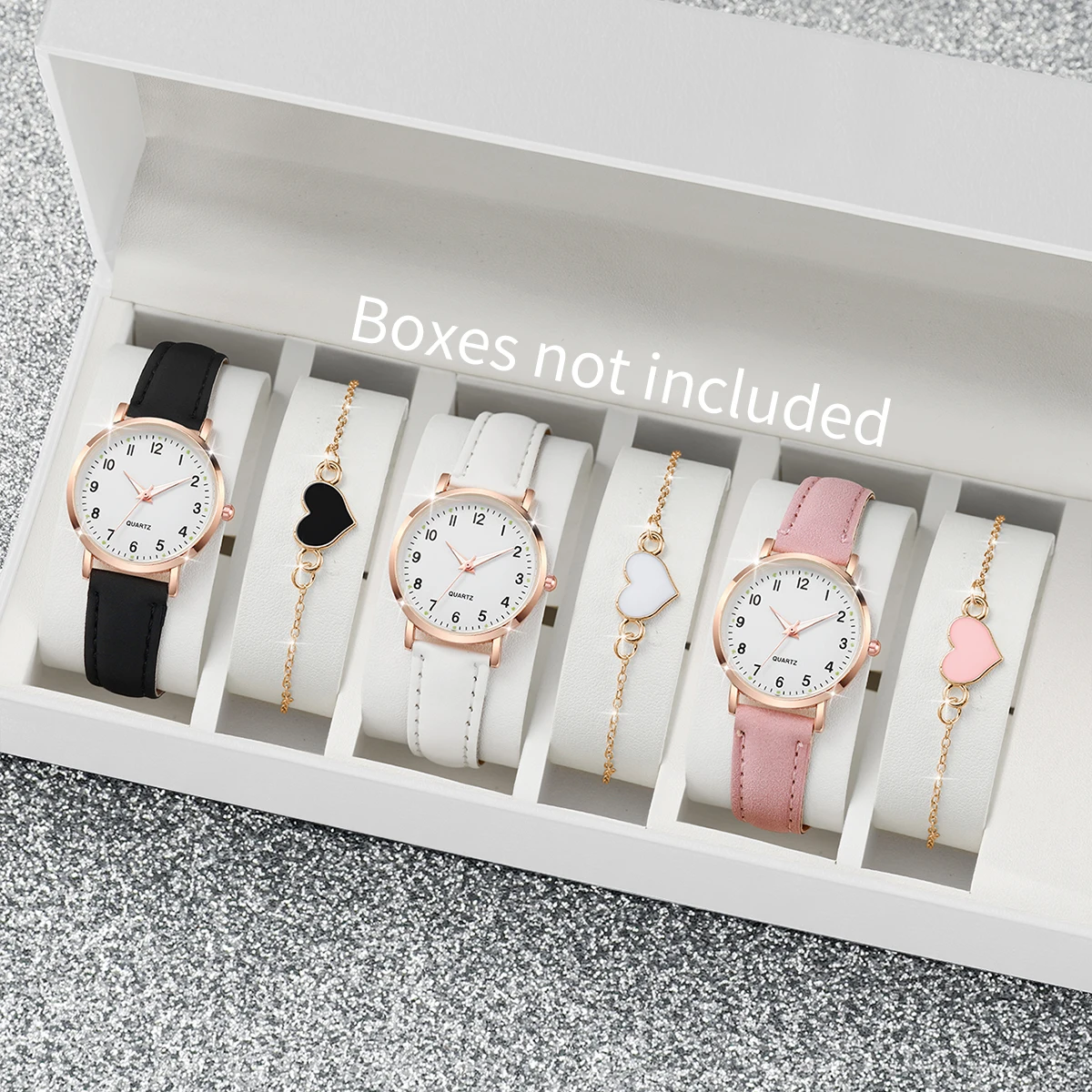 AliExpress 4-Piece Women's Arabic Dial Quartz Watch Set