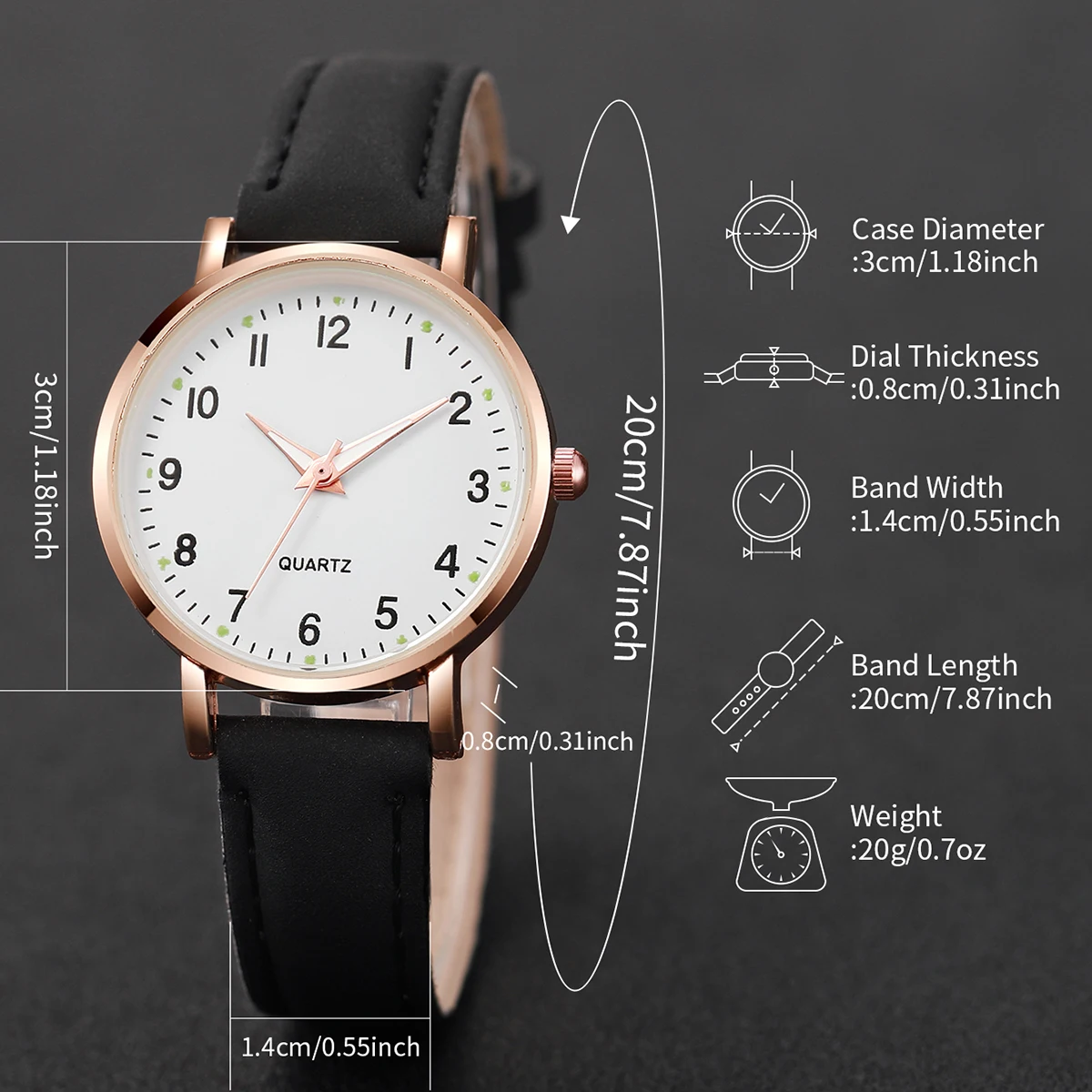 AliExpress 4-Piece Women's Arabic Dial Quartz Watch Set, view 6