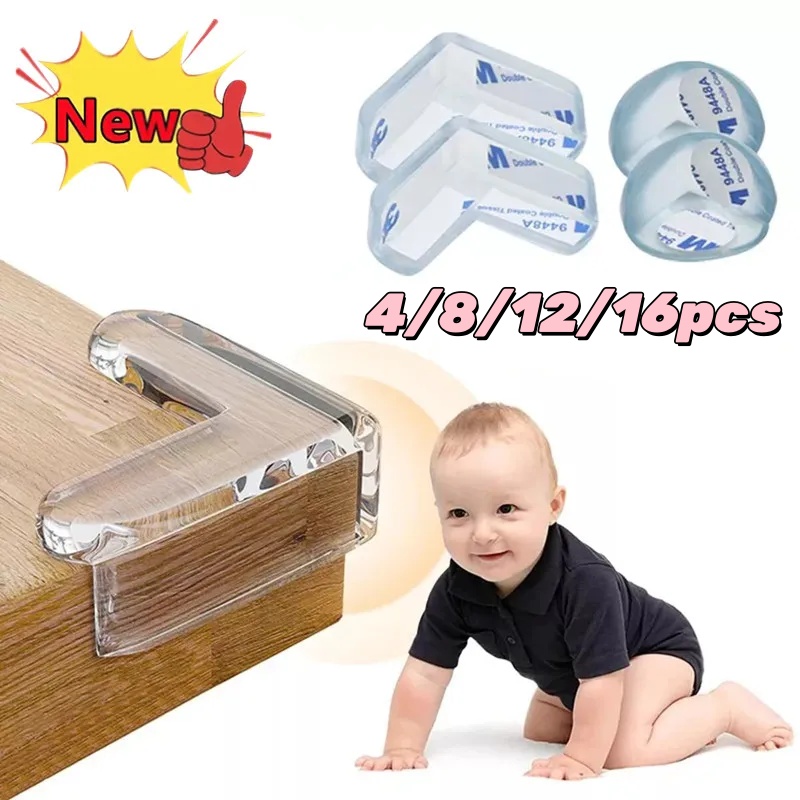 AliExpress 4/8/12/16PCS Baby Safety Silicone Protector Table Corner Edge Protection Cover Electric Socket Children Anticollision Guards