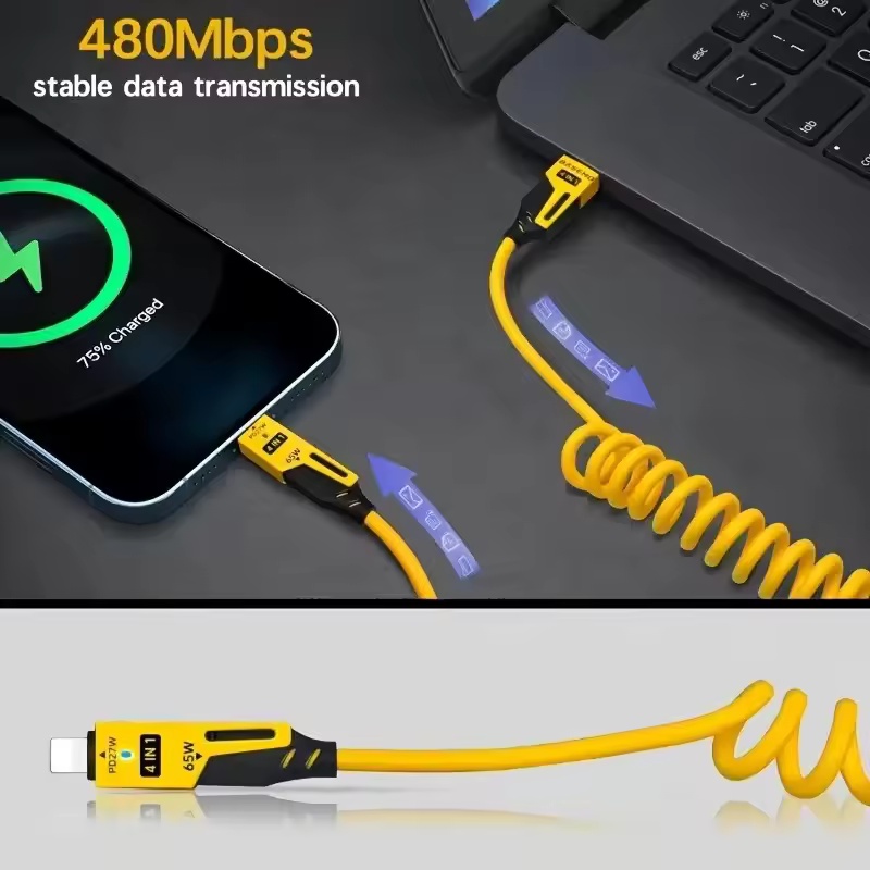 AliExpress 4-in-1 Short Spring Charging Cable (65W), view 5