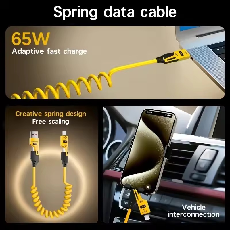 AliExpress 4-in-1 Short Spring Charging Cable (65W), view 6