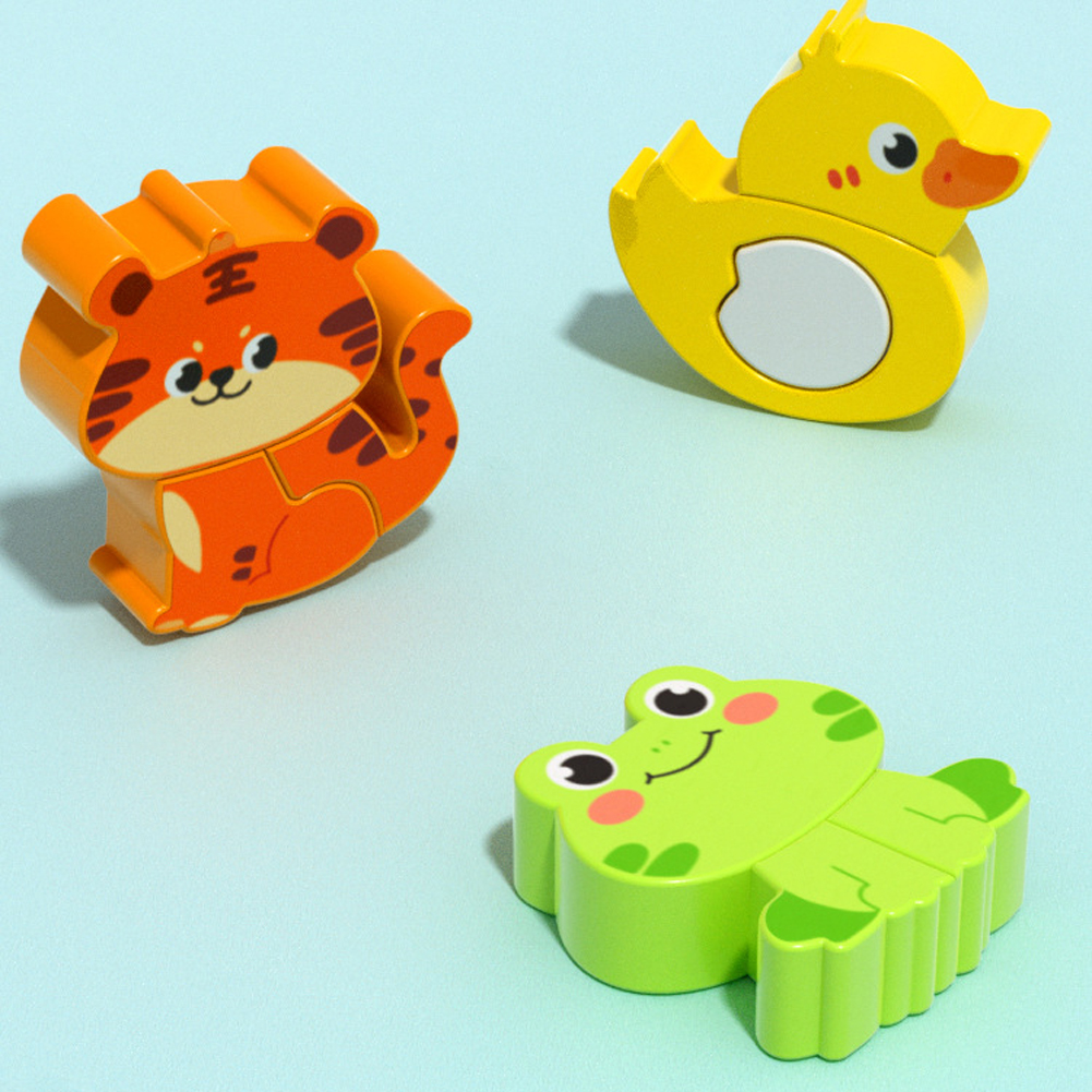AliExpress 4-in-1 Wooden Toys 3D Wood Puzzle Cartoon Animals Cognitive Jigsaw Puzzle Early Learning Educational Toys For Children Gift, view 6