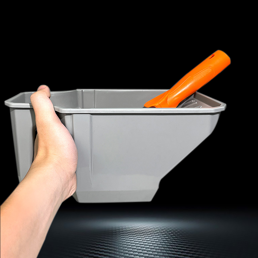 AliExpress 4-Inch Handheld Paint Cup with Roller Frame - Durable PP Material, Large Capacity, Easy Matching for Brushes & Rollers, Gray, view 4