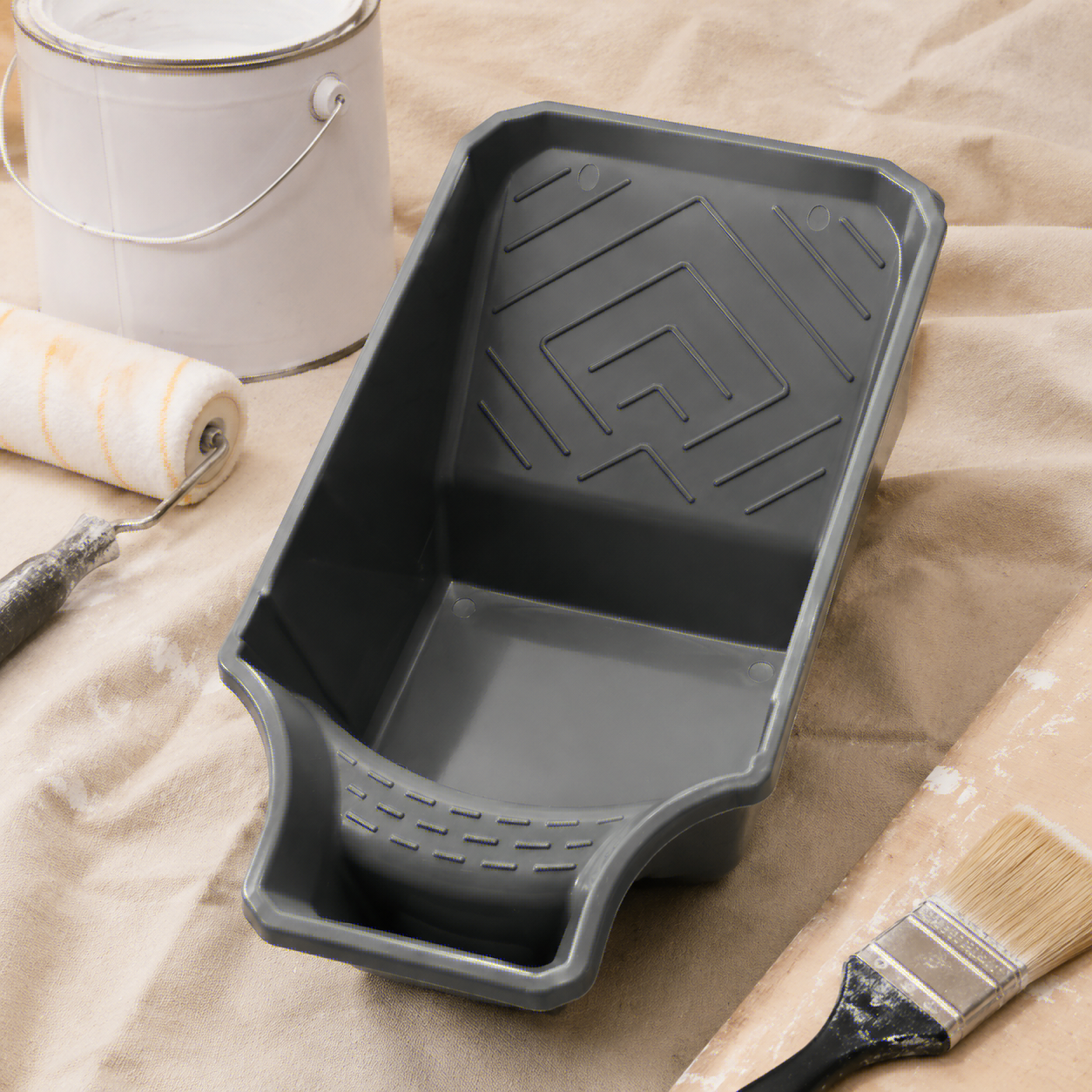 AliExpress 4-Inch Handheld Paint Cup with Roller Frame Durable PP Material Large Capacity Easy Matching for Brushes & Rollers Gray