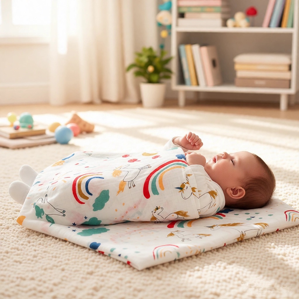 AliExpress 4-Layer Gauze Infant Washcloth Baby Bath Towel Newborn Bathrobe Cotton Swaddle Blanket for Boy Girl Children's Blanket, view 2