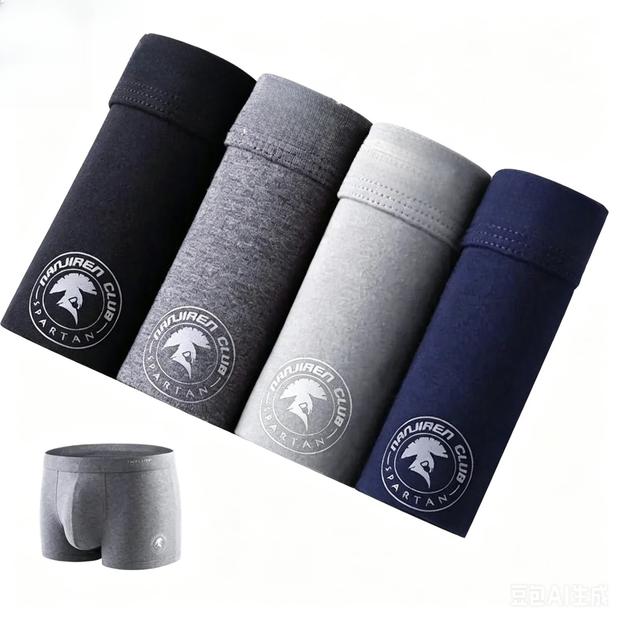 AliExpress 4 Pack Men's Plus Size Boxer Shorts Cotton Anti-Chafe Underwear Big & Tall Breathable Loose Fit Elastic Waistband Boxers, view 2