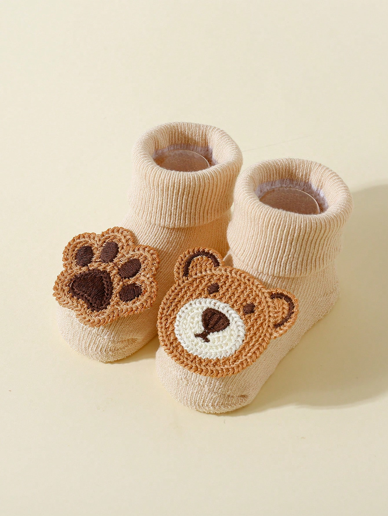 AliExpress 4 Pairs Baby Cute Cartoon Bear Socks, Baby Non-Slip Soft Cotton Socks Ankle Socks for 0-12 Month Newborn Toddler Boys and Girls, view 2
