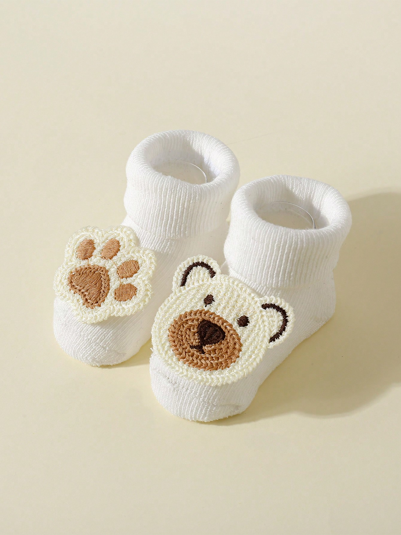 AliExpress 4 Pairs Baby Cute Cartoon Bear Socks, Baby Non-Slip Soft Cotton Socks Ankle Socks for 0-12 Month Newborn Toddler Boys and Girls, view 3
