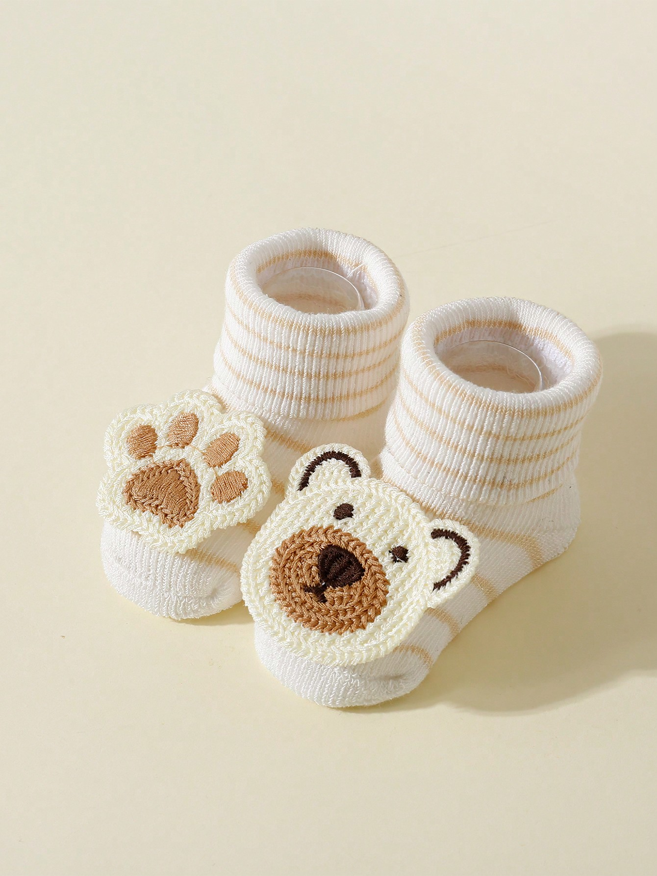 AliExpress 4 Pairs Baby Cute Cartoon Bear Socks, Baby Non-Slip Soft Cotton Socks Ankle Socks for 0-12 Month Newborn Toddler Boys and Girls, view 5