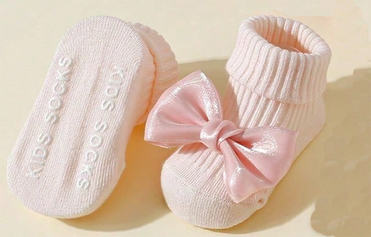 AliExpress 4 Pairs Toddler Socks with Bows, Soft Cotton Cute Ankle Socks for Infants Girls, Fashion Anty-Slip Newborn Baby Socks 0-24 Months, view 4