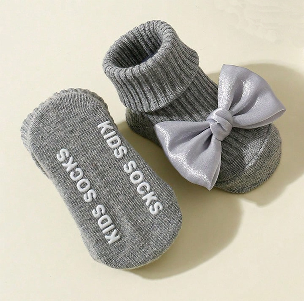 AliExpress 4 Pairs Toddler Socks with Bows, Soft Cotton Cute Ankle Socks for Infants Girls, Fashion Anty-Slip Newborn Baby Socks 0-24 Months, view 6