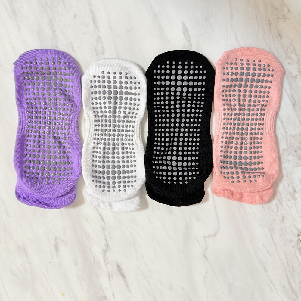 AliExpress 4 Pairs Women Yoga Socks Sports Anti Slip Silicone Fitness Professional Training Running Pilates Protecting Heel Ear Short Socks, view 2
