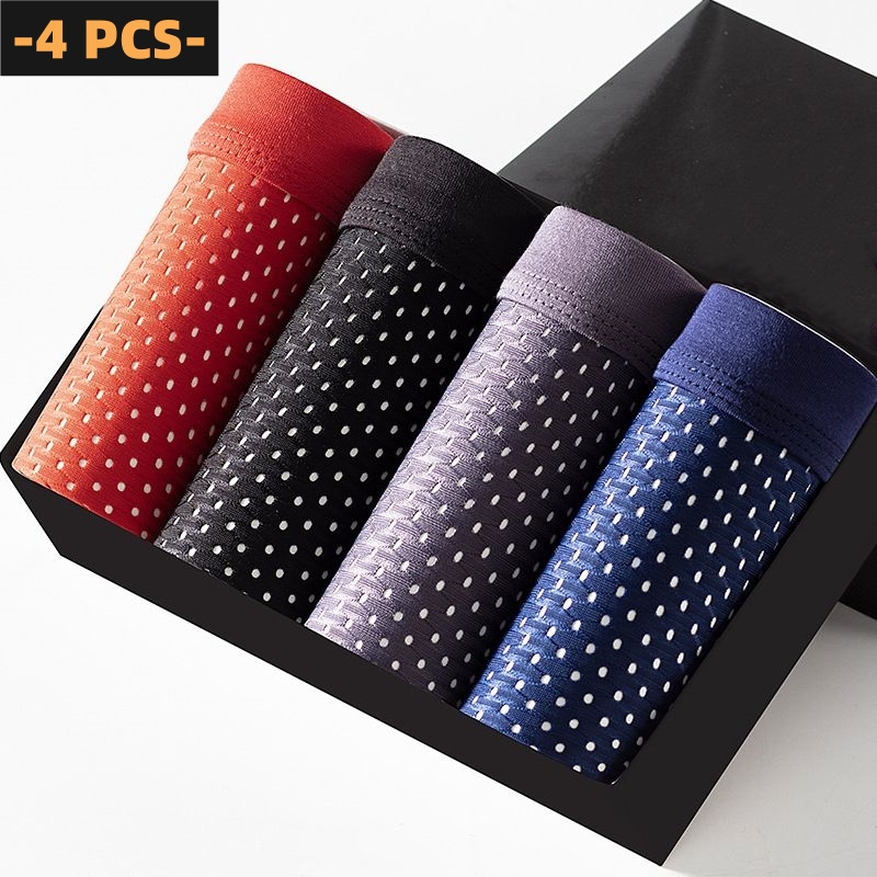 AliExpress 4 PCS/Lot Men's Panties Ice Silk Underpants Breathable Summer Man Shorts Boxers Underwear Homme Bamboo Hole Large Size 2XL-6XL, view 2