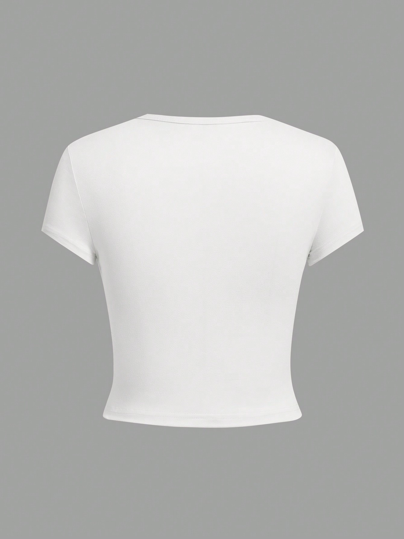 AliExpress 4 Pieces Solid Color Basic Short-Sleeved Tight-Fitting T-Shirt for Women's Casual Summer Minimalist Women's Style Top O-Neck, view 3