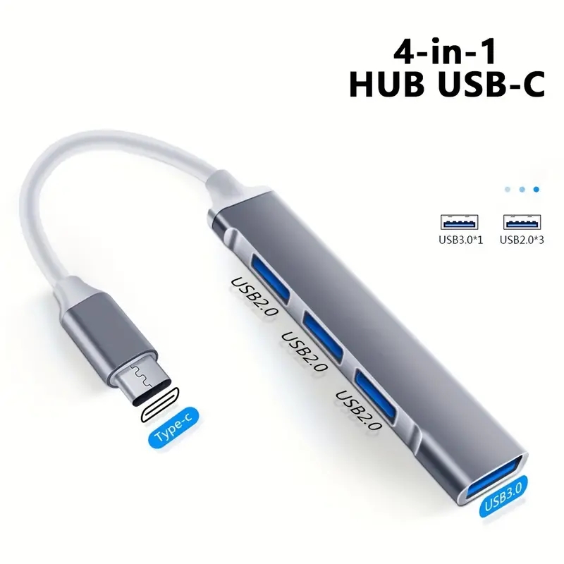 AliExpress 4-Port Multi-Splitter Type C Hub USB Adapter OTG for Xiaomi Lenovo MacBook 13 15 Air pro PC - Computer Accessories, view 5
