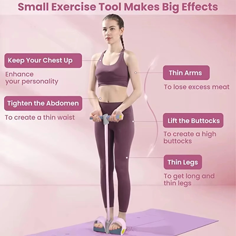 AliExpress 4-Tube Elastic Yoga Pedal Resistance Band, view 2