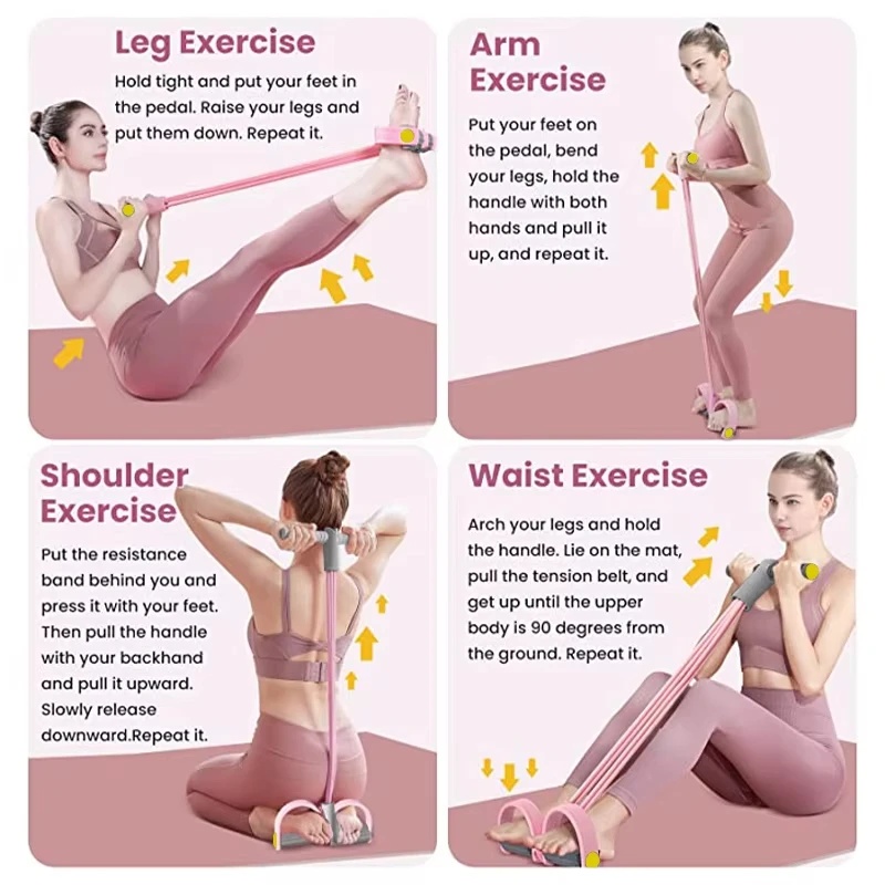 AliExpress 4-Tube Elastic Yoga Pedal Resistance Band, view 3