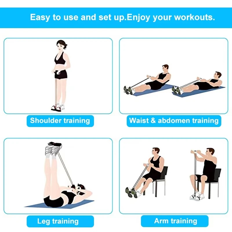 AliExpress 4-Tube Elastic Yoga Pedal Resistance Band, view 5