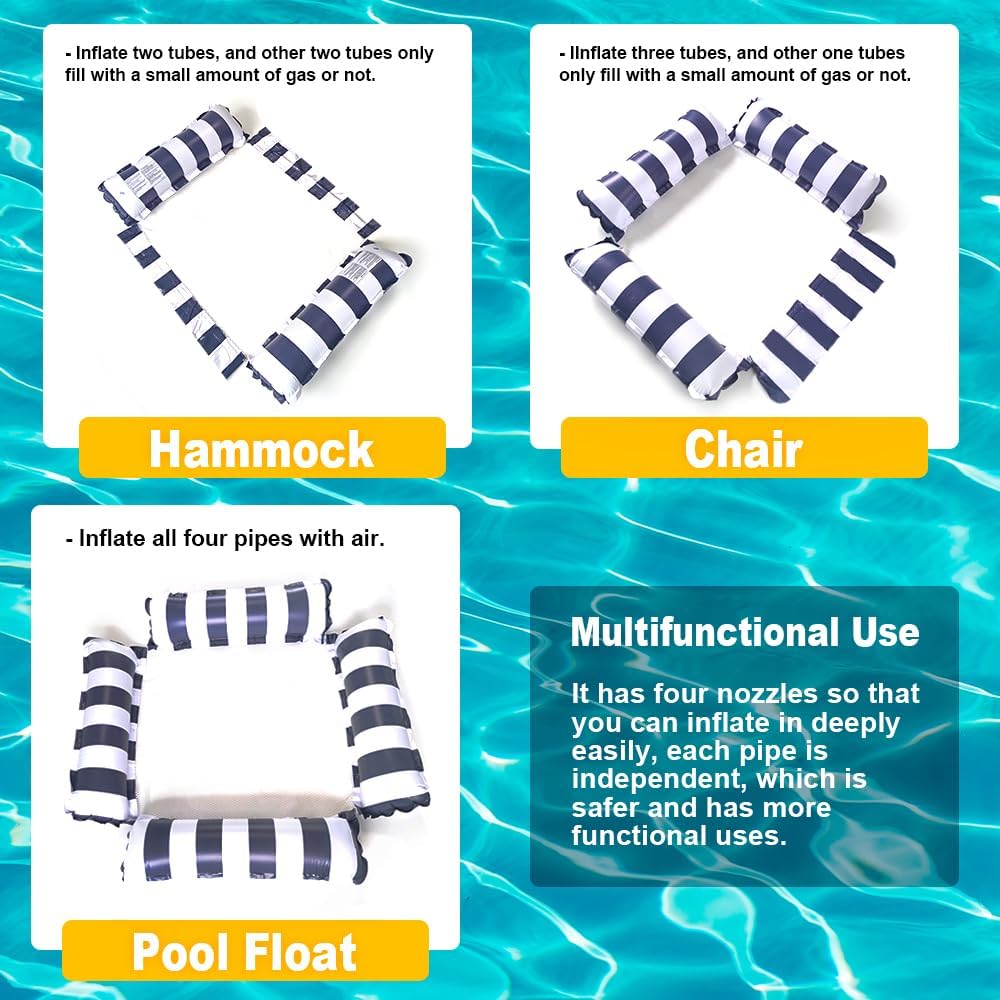 AliExpress 4 Tubes Inflatable Pool Float Thickened PVC Anti Rollover Water Lounger for Adults Summer Beach Pool Party, view 5