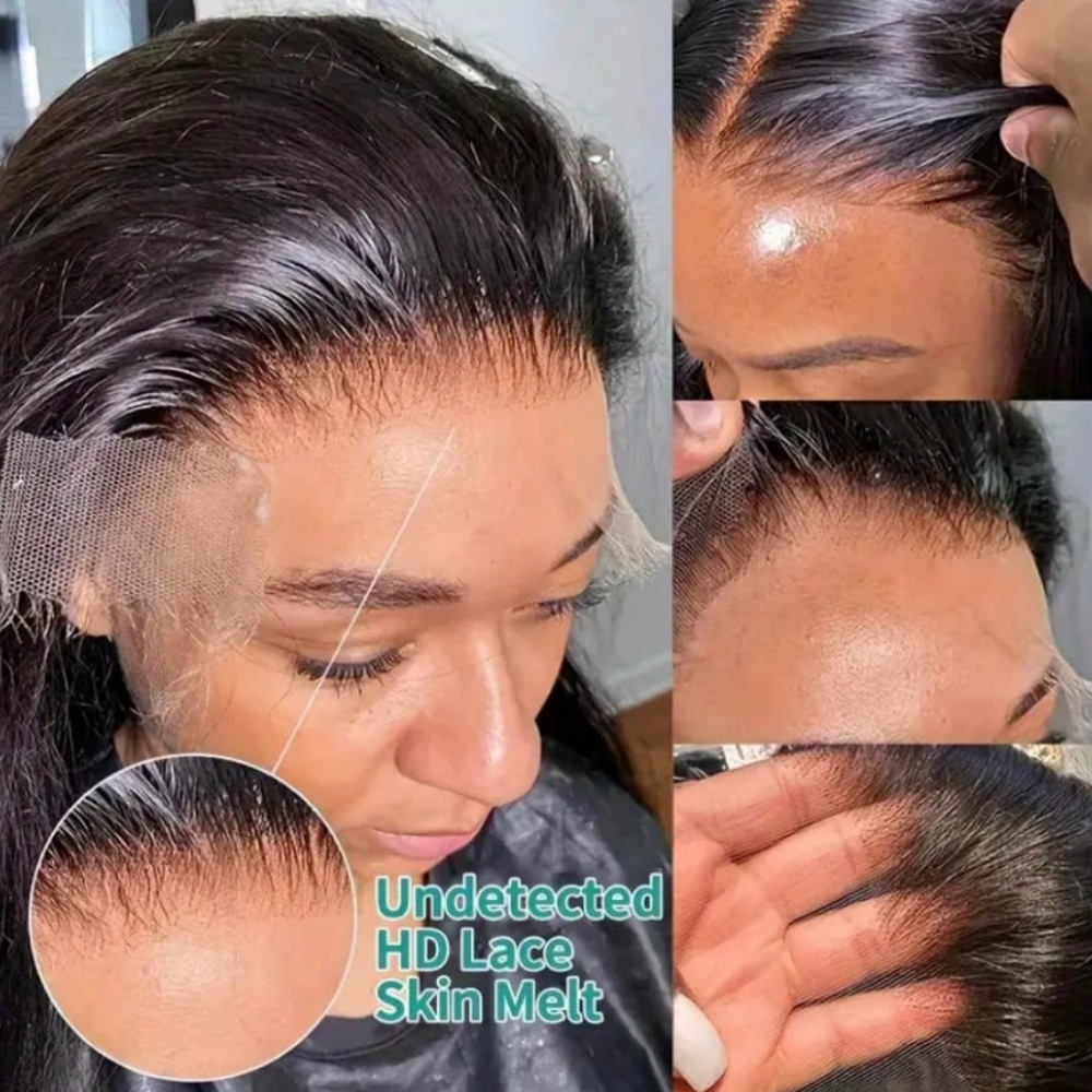 AliExpress 40 42 Inch 250 Density Frontal Wig For Black Women Brazilian Wigs Human Hair 5x5 Bone Straight HD Transparent Lace Front Wigs, view 3