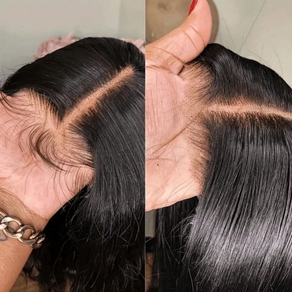 AliExpress 40 42 Inch 250 Density Frontal Wig For Black Women Brazilian Wigs Human Hair 5x5 Bone Straight HD Transparent Lace Front Wigs, view 4