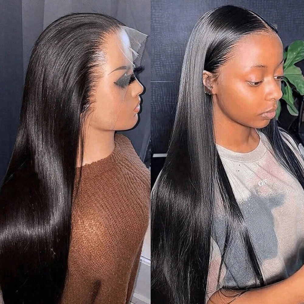 AliExpress 40 42 Inch 250 Density Frontal Wig For Black Women Brazilian Wigs Human Hair 5x5 Bone Straight HD Transparent Lace Front Wigs, view 6