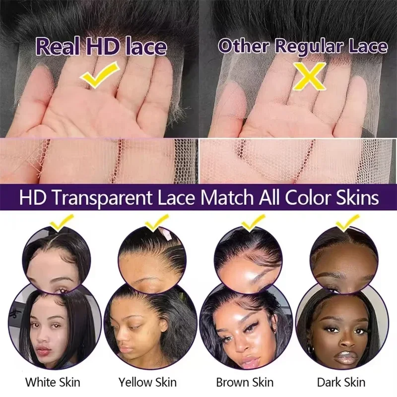 AliExpress 40 Inch Deep Wave Lace Front Wig Human Hair 13x4 13x6 250 Density Transparent Water Wave Curly Wig for Women, view 5